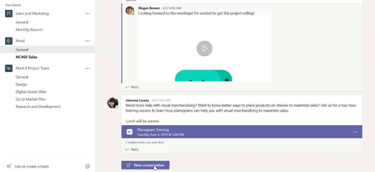 Microsoft Teams Announcements-GIF Microsoft Teams in Action gif