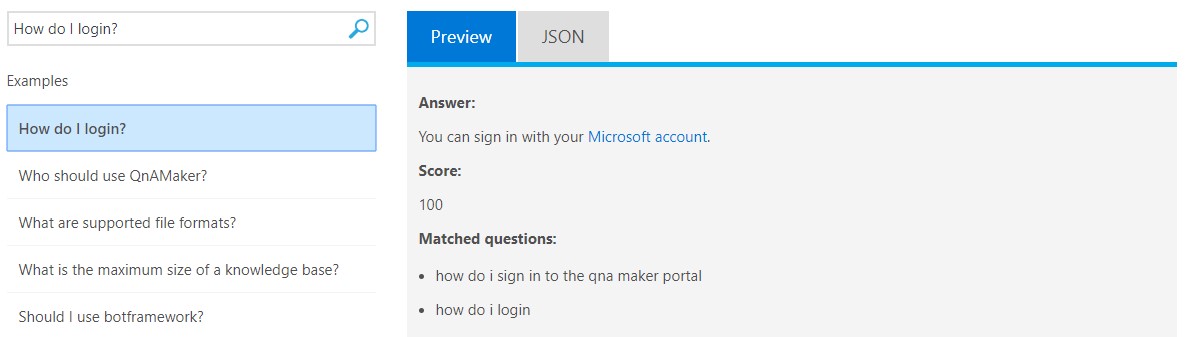 Cognitive Services LogIn