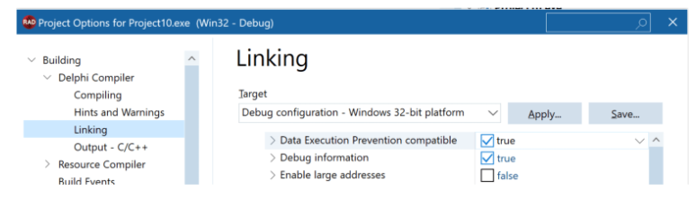 Linking debugger 11.1