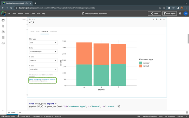 JetBrains Datalore screenshot 3