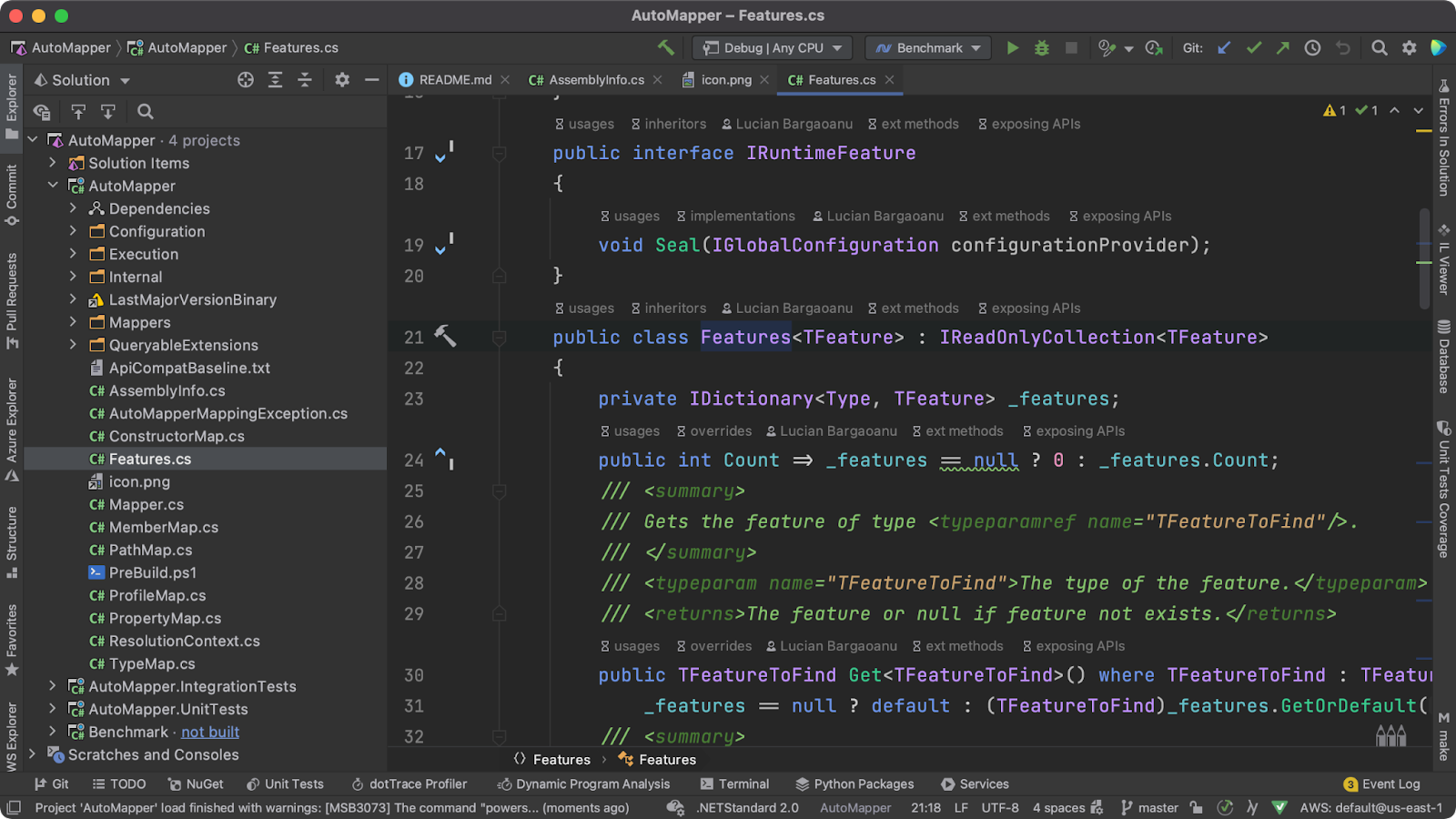  JetBrains Rider running on macOS. 