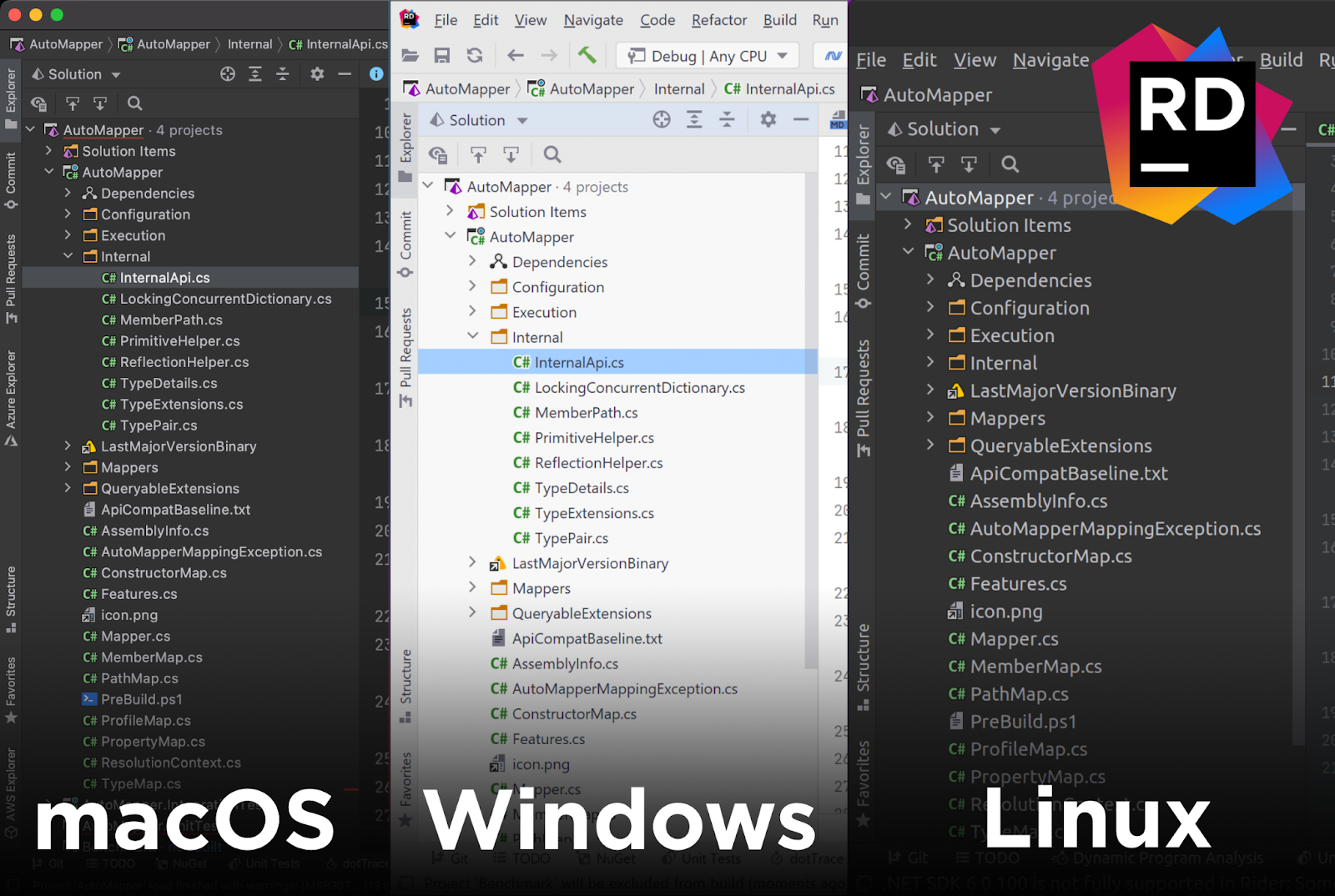JetBrains Rider Operating Systems