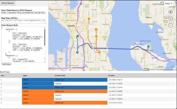 Screenshot of the sample application